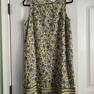 J. Jill Blue and Yellow Floral Midi Dress